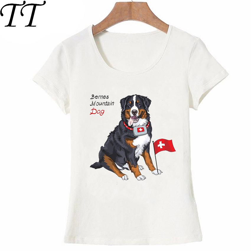 Ich liebe meinen Berner Sennenhund T-Shirt Sommer Süß Damen T-Shirt Hipster Cool Hund Druck T-Shirt Damen Oberteile Damen Freizeit T-Shirts