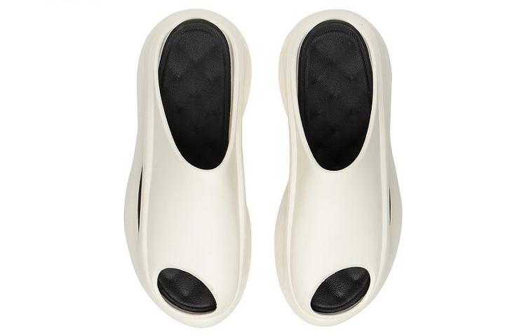 Li Ning Quiet Abrasion Resistant Slide Slippers Unisex White Black AZST001-1