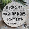 "Can't Wash Dishes" Aluminum Sign. Humorous Vintage Decor for Kitchen, Bar or Office.