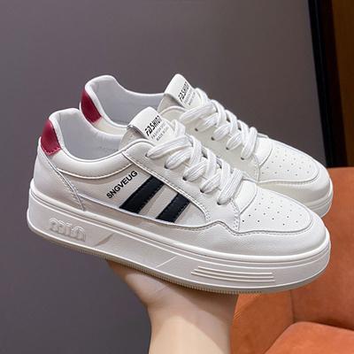 Leren Platform Witte Schoenen Kinderen Lente en Zomer Nieuwe Veelzijdige Verhogende Boardschoenen Casual Sportschoenen Enkele Schoenen Dames