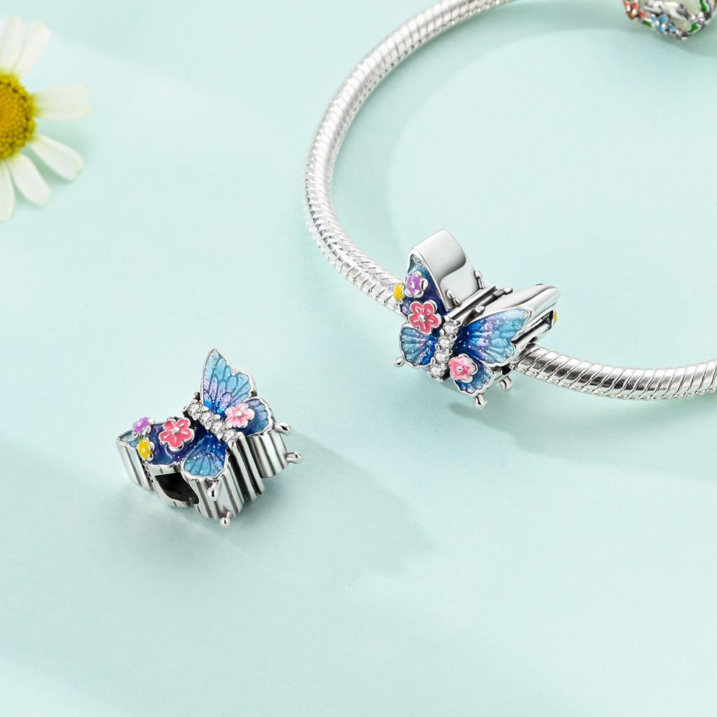 Charms Original 925 Silber Blaue Perlen Passend für Armband Anhänger DIY Für Frau Feinschmuck