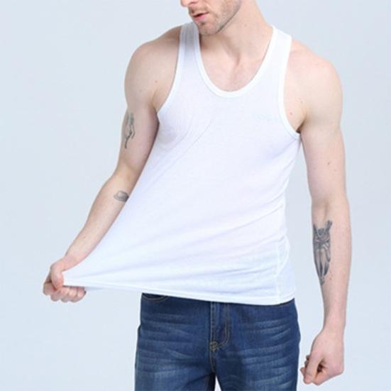 Sportsvest for menn Hurtigtørkende Høy elastisitet Rundhals Slim Fit Ermeløs Daglig slitasje Myk trening Menn Tanktop Herreklær
