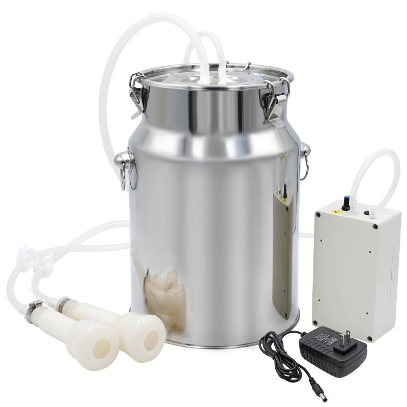 Mungitrice Elettrica per Pecore Pompa a Vuoto Secchio Latte 10L Mungitrice Pulsante per Mucche Attrezzatura per il Latte Arresto Automatico Attrezzo Agricolo