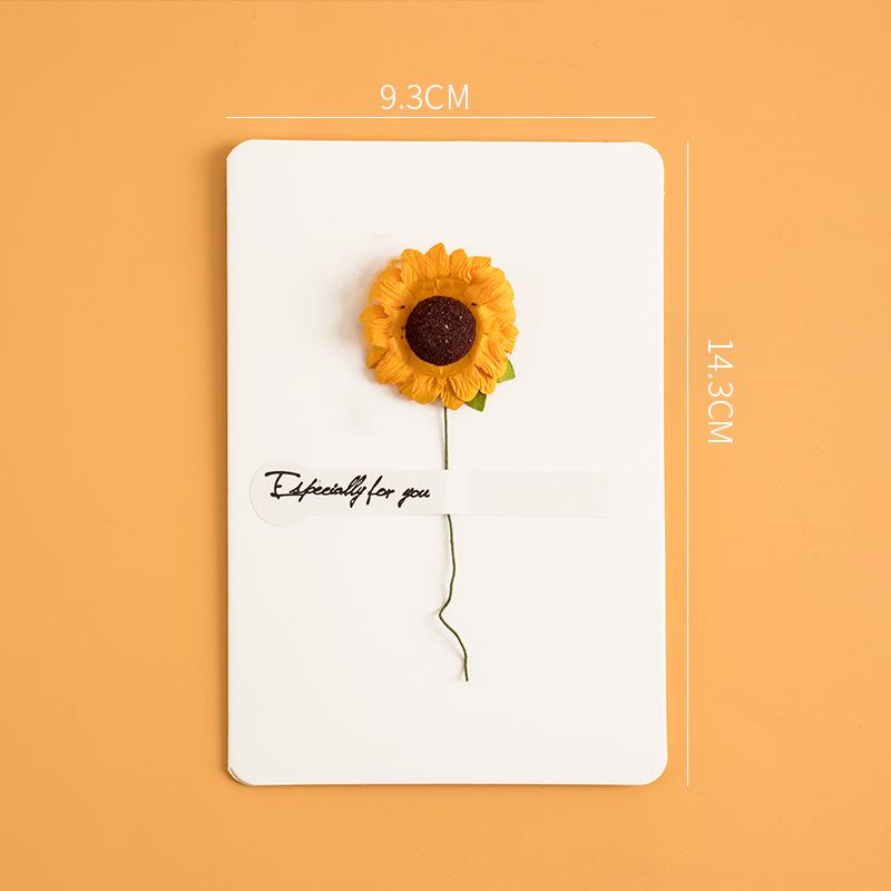 3D Dried Flower Handwritten Greeting Card for Teacher's Day, Love Letters, or Birthday – Perfect for Couples