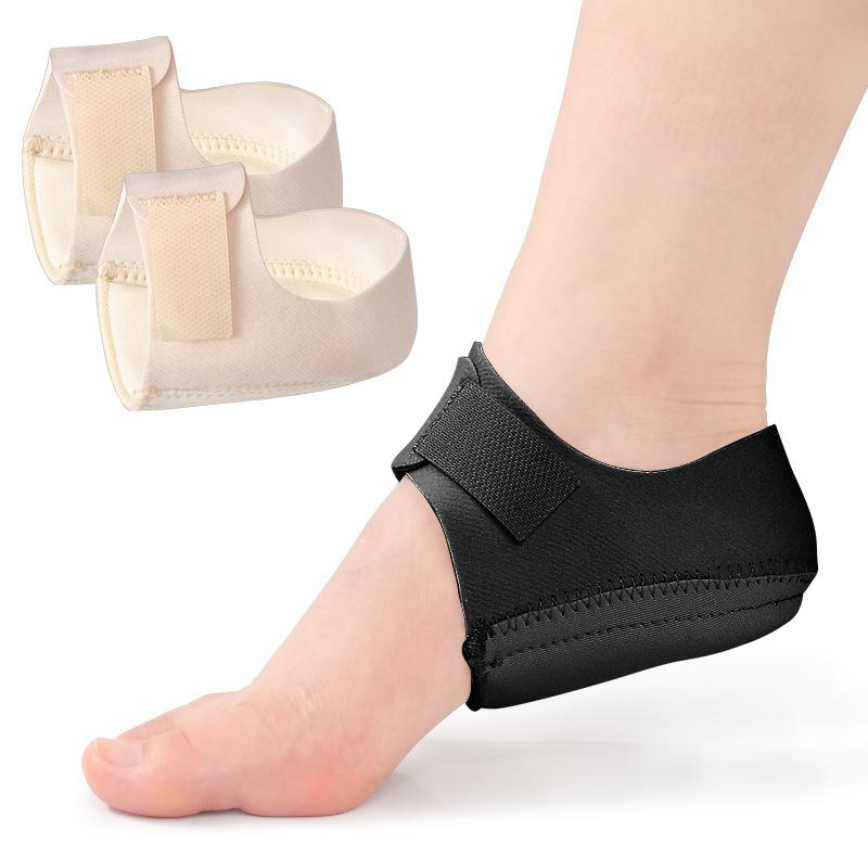 1 Pair Silicone Heel Pads, Shock Absorption, Relieving Leg Pressure, Adjustable Straps, Prevent Slipping Insoles