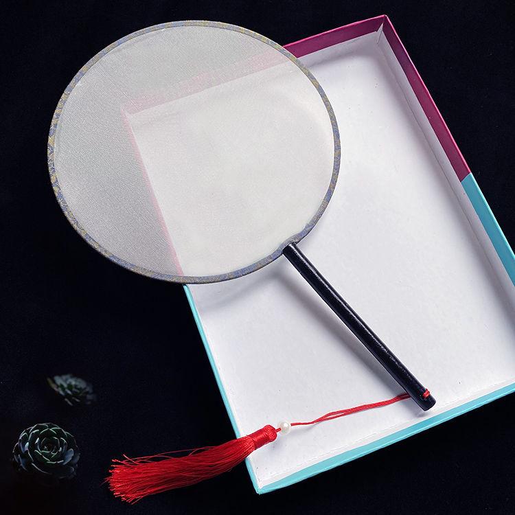 

Винтажный классический прозрачный круглый веер с кисточкой в китайском стиле, переносной декоративный веер с принтом для танцев, элегантный подарок ручной работы