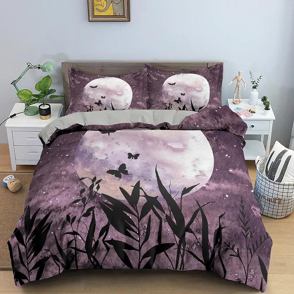 Luxury New 3D Print Natural Scenery Duvet Cover Set Moonlight Shadow Bedding Set Comforter Cover Queen King Size Home Textiles