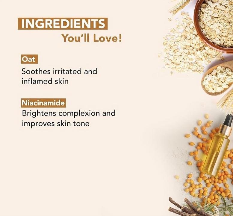 Botanic Hearth Oat & Niacinamide Body Wash ,Moisturizing & Skin Whitening Body Wash Shower Gel 245ml