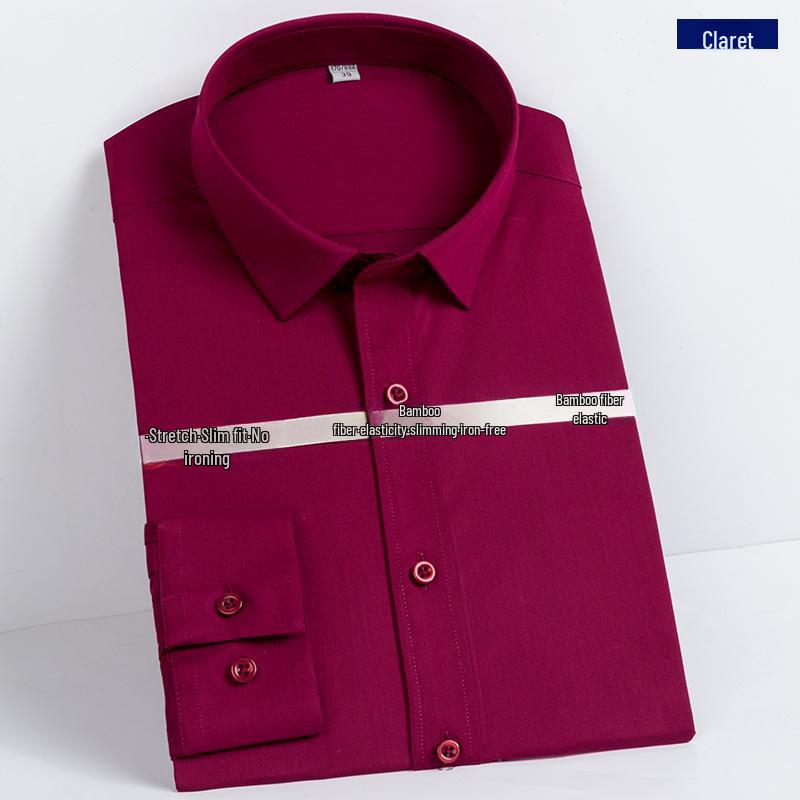 Men's Long-Sleeve Non-Iron Cotton Bamboo Shirt