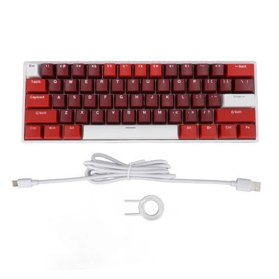 61 Key Mechanical Keyboard Red Switch 60percent Layout USB C Wired RGB Backlit Ergonomic Design for