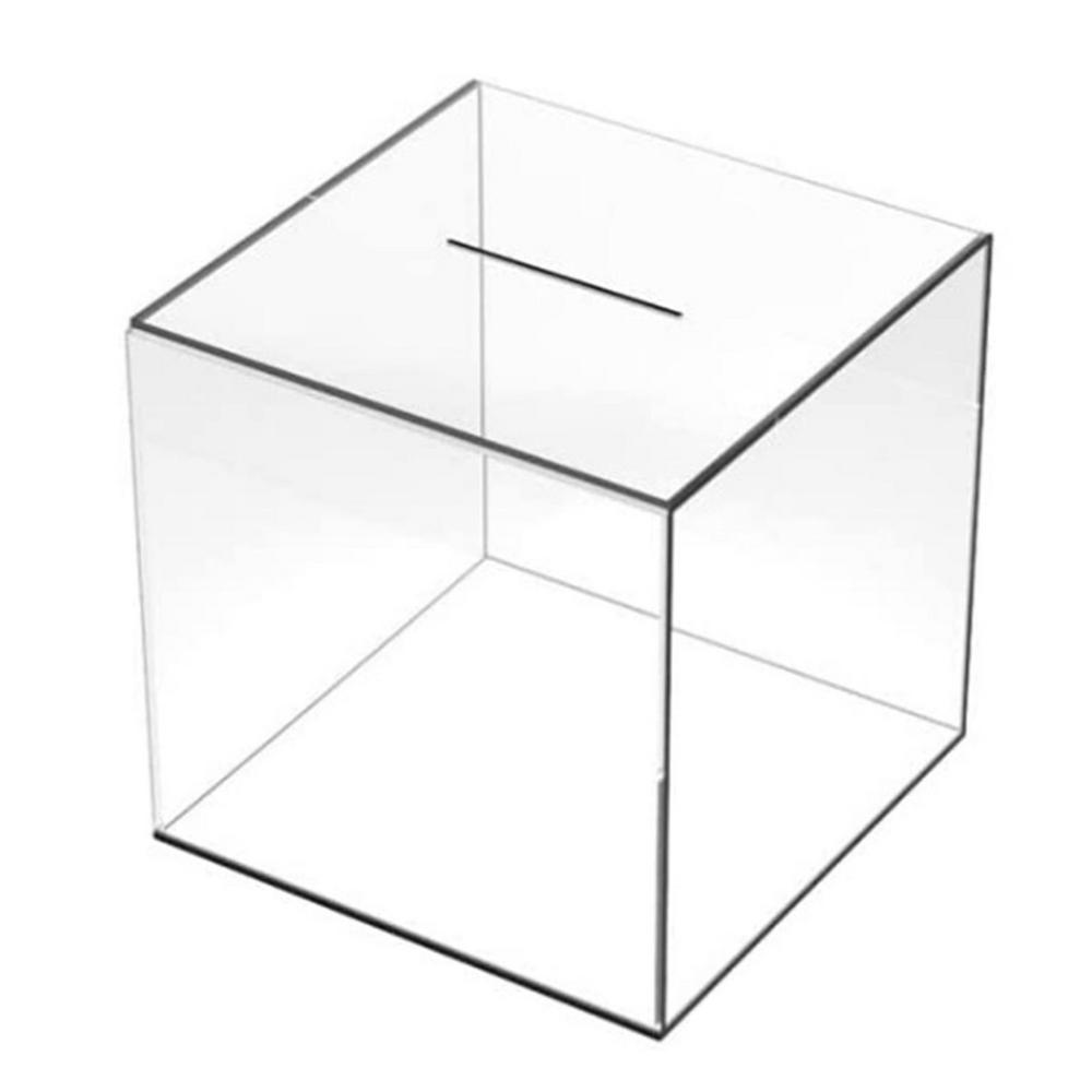 Transparent Acrylic Piggy Bank Compact Saving Pot Coin Jar Daily Use Container Money Supply Change Box 12x12x12cm