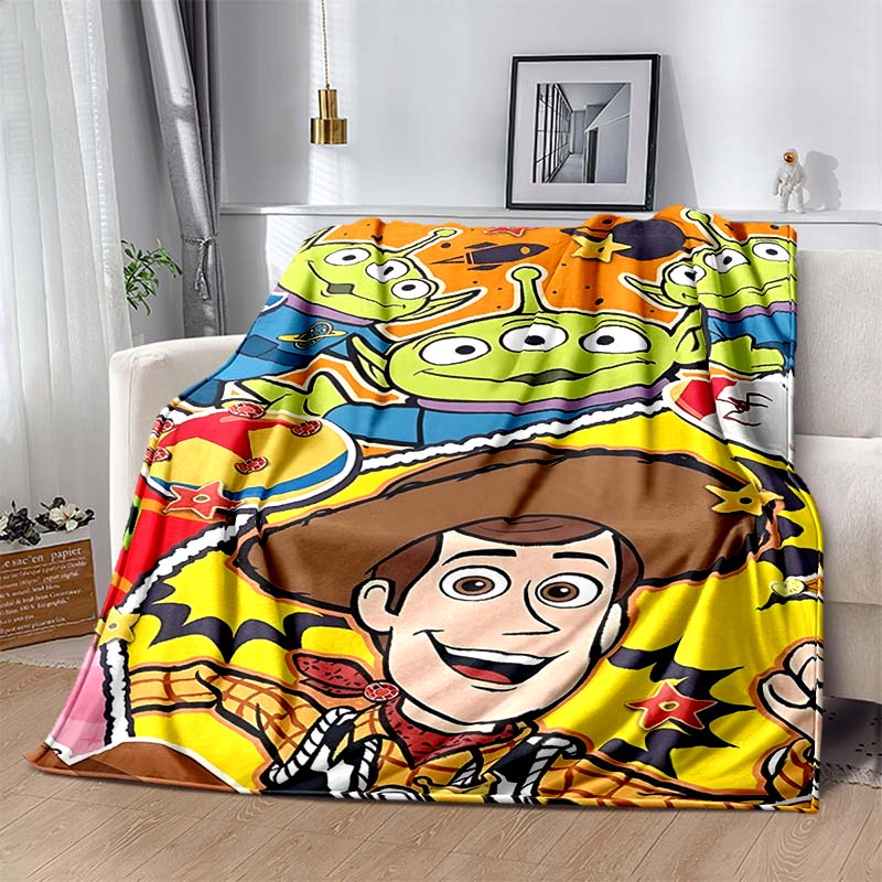 Various Styles and Sizes Toy Stories Cartoon Print Soft Blanket Bedroom Living Room Sofa Office Nap Camping Travel Shawl Blanket