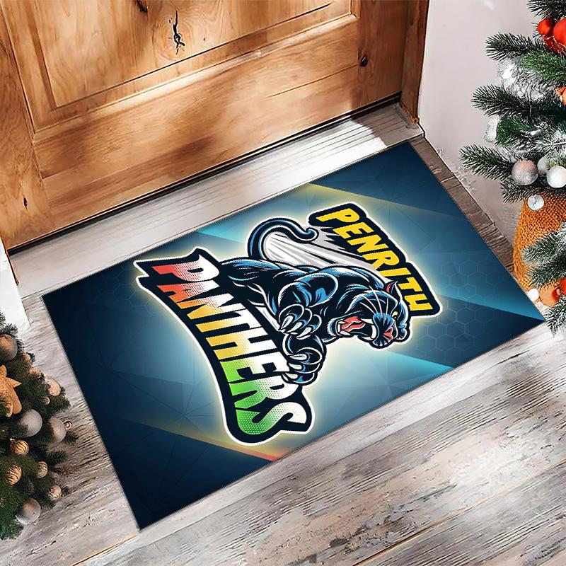 Penrith Panthers Tappeto in Velluto di Cristallo Morbido Anti?Tappetino Antiscivolo Comodo per Casa Soggiorno Camera da Letto Tappeto Decorativo