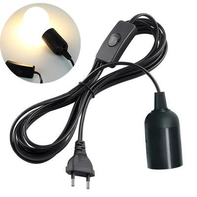 E27 Lamp Base Holder With Switch Wire EU Plug 1.8m Power Cord Cables For Pendant Led Bulbs Fixture Hanglamp Suspension Socket