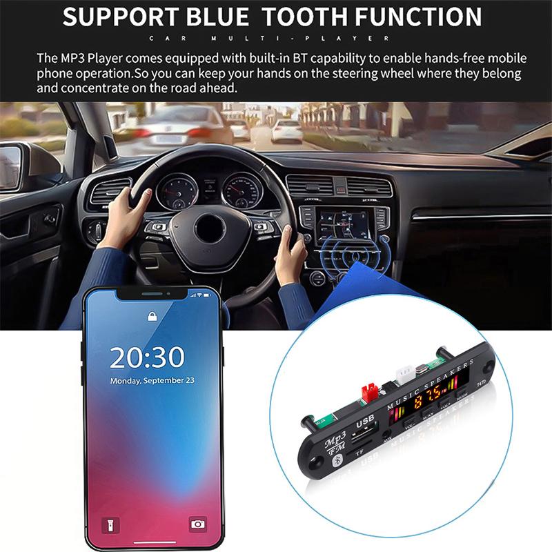 Bluetooth 5.0 Mp3 Player Decoder Board Fm Radio Usb 3.5 Mm Aux Module Bluetooth Receiver Car Kit Audio Amplifier Board