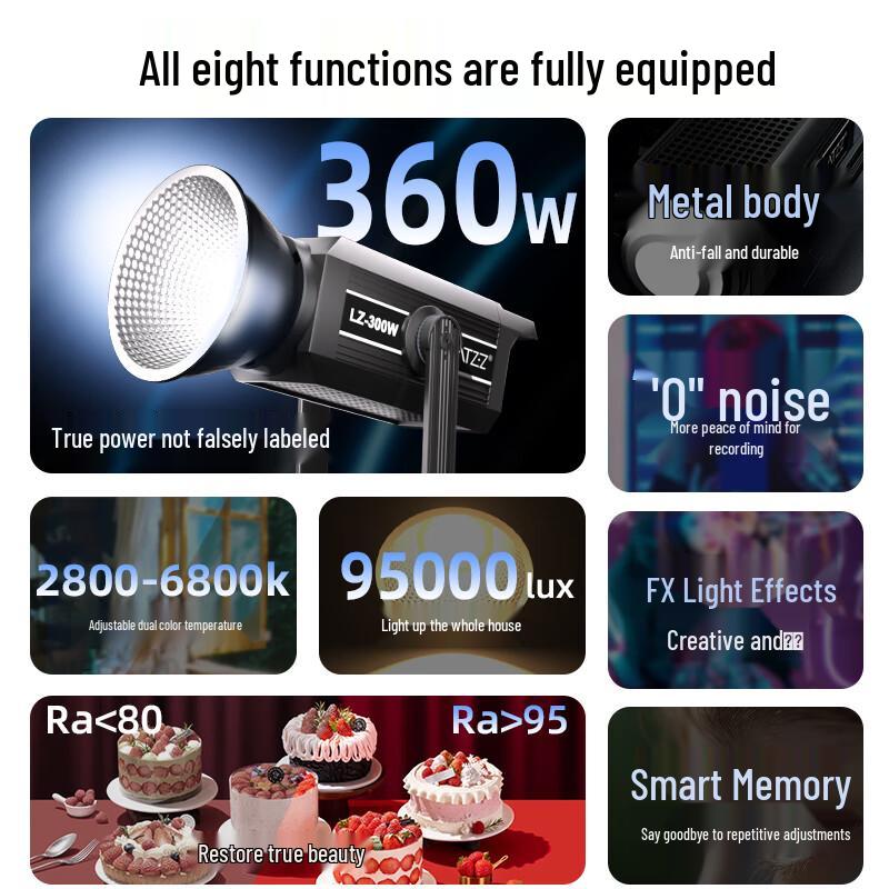 LATZZ 300W COB Bi-Color LED Video Light