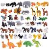 Lego-Compatible Large Animal Accessories Building Blocks for Kids' Prairie, Ocean, Jungle Simulations, Ages 3+