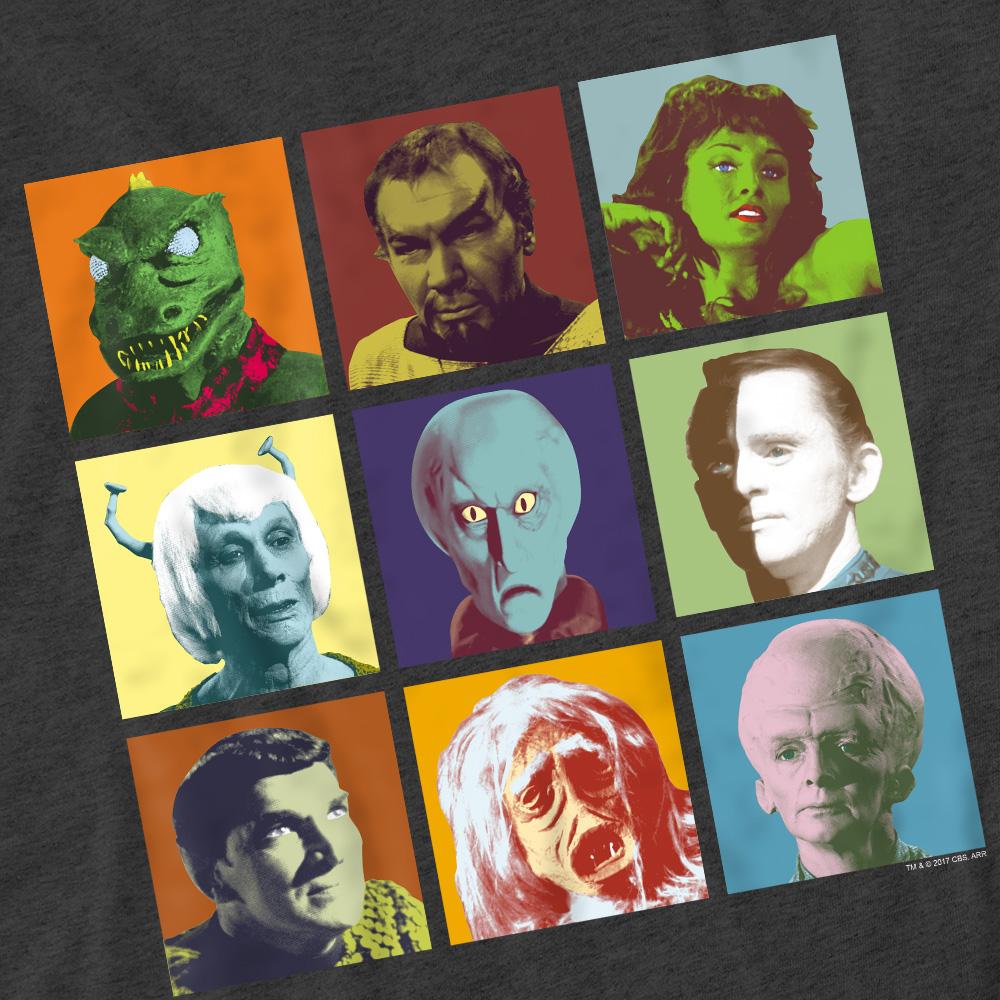 STAR TREK Unisex Adult Alien Squares T-Shirt