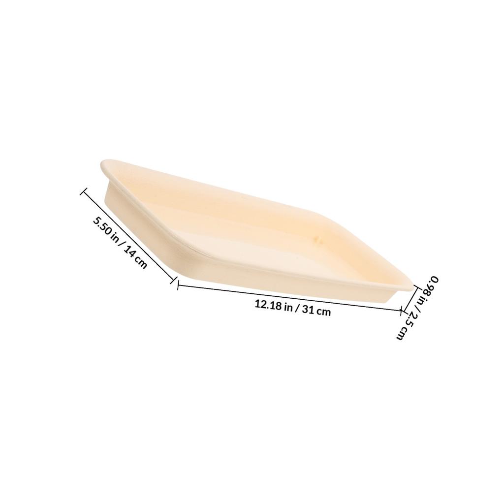 Flowerpot Tray Rectangular Light Brown Resin Base for Potted Plants Water Catcher Drip Tray Indoor Garden Decor Planter