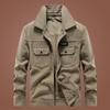 Autumn and Winter Men's Multi-pocket Casual Jacket Corduroy Lapel Solid Color Coat Men's Retro Long-sleeved Top Men's
