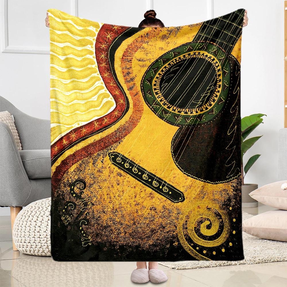 Guitar Blanket Soft Warm Cozy Perfect for Sofa Office Office Chair for All Occasions Modern Unique Gift for Family and Friends Camping