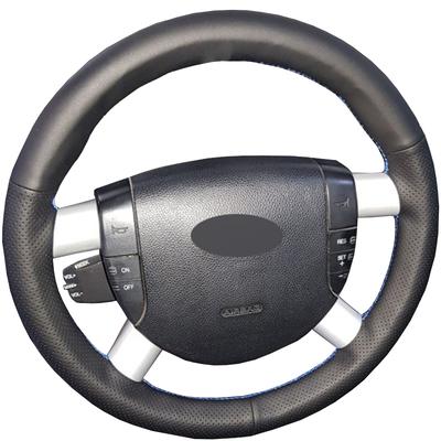 Black PU Faux Leather DIY Hand-stitched Car Steering Wheel Cover for Ford Mondeo Mk3 2002 2003 2004 2005 2006