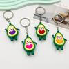 Creative Cartoon Avocado Keychain Bag Pendant Cute Love Emotions Student Gift Car Key Matching Decorations Bedrooms Desktops