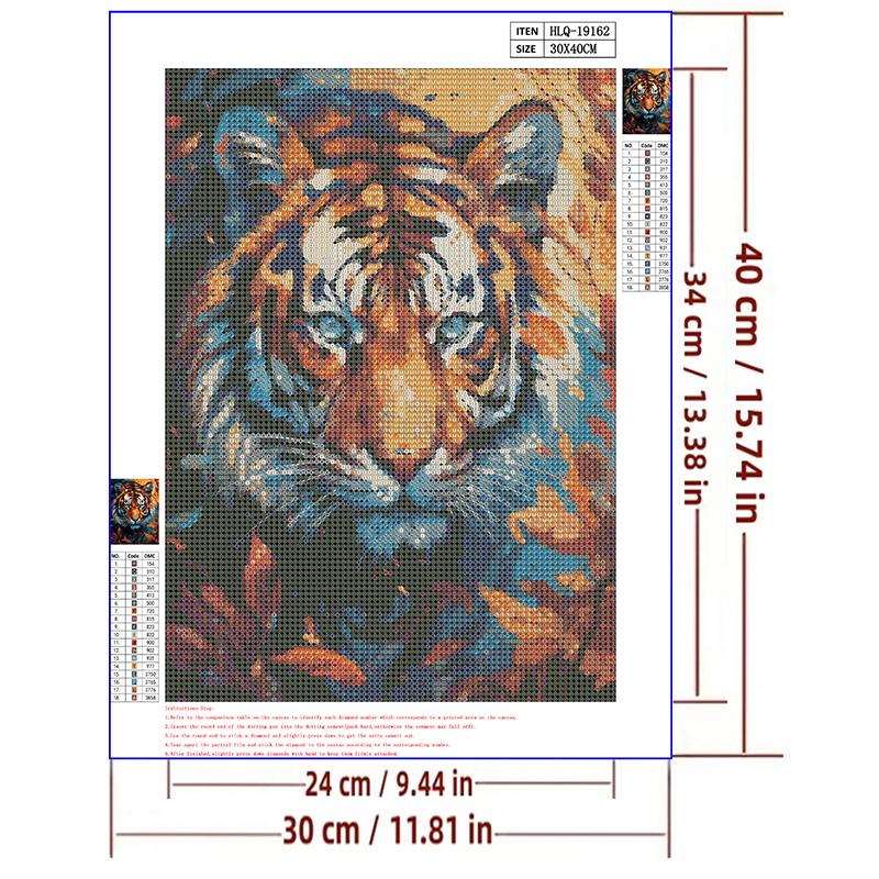 5d DIY Diamond Painting Cross Stitch Animal Watercolor Tiger Diamond Embroidery Mosaic Full Round Drill Home Decor Arts