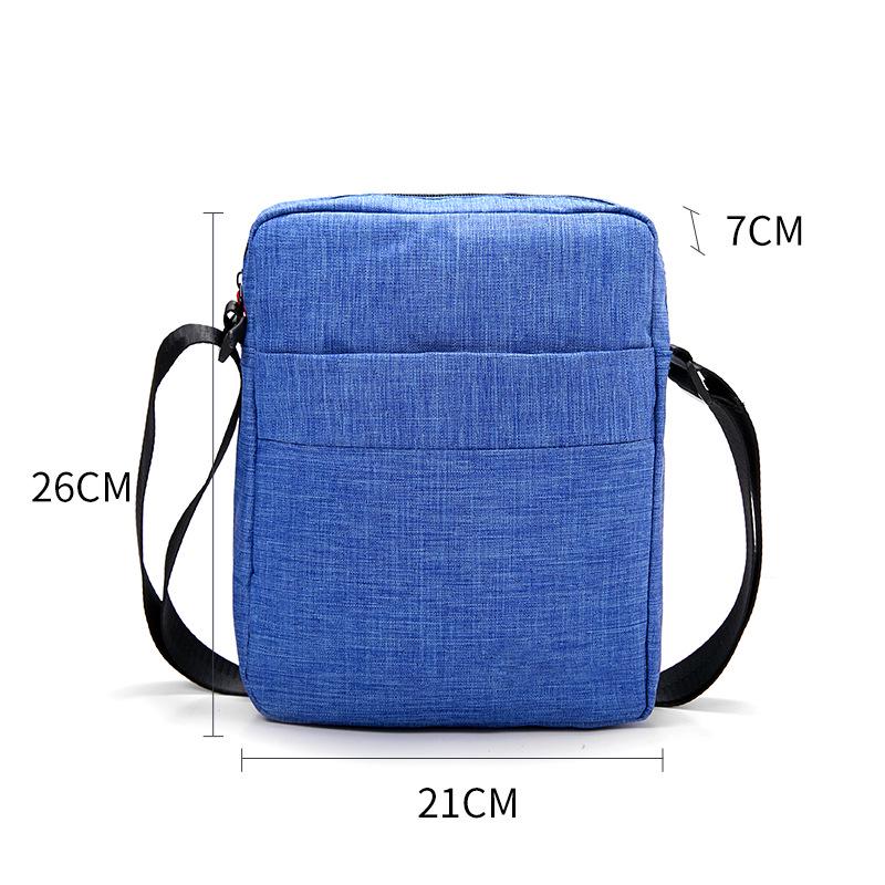 Men's Black Oxford Cloth Waterproof Crossbody Shoulder Bag - Large Capacity, Minimalist Design for Casual Travel