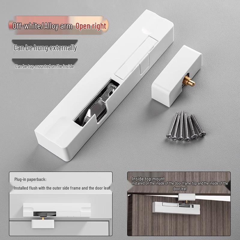 Invisible Wooden Door Closer with Rebound Damping for Outward Swing Doors
