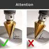 Step Drill Bit 32MM Metal Drills Spade Bit Staggered Step Drizzle Drill Stepped Metal Drill Bits HSS Titanium Coated Wood Tools