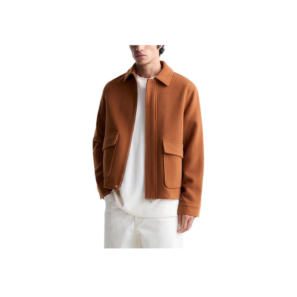 Zara Solid Color Casual Fashion Jacket Men Jackets Orange Striped 04432400615-33