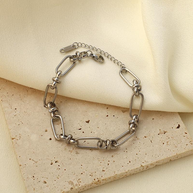 Trend Accessories Fashion Stainless Steel Bracelet Hollow Round Versatile Titanium Steel Light Luxury Women'S Jewelry