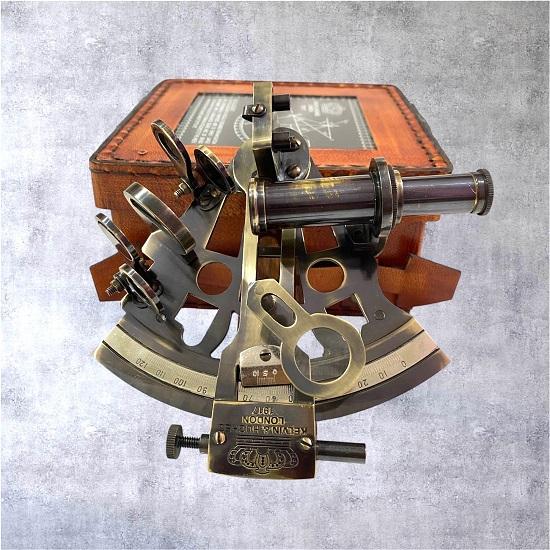 Brass Nautical Sextant for Navigation Marine Instruments, Maritime Decor, Collector's Gift for Sailor  Ocean Lovers
