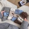 5 pairs Autumn Winter New Vintage Dog Socks Bow Cartoon Cute Middle Socks Fashionable Versatile Women's Socks