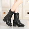 Winter Boots Women Genuine Leather Military Boots Women Snow Shoes Rubber Wool Marton Boots
