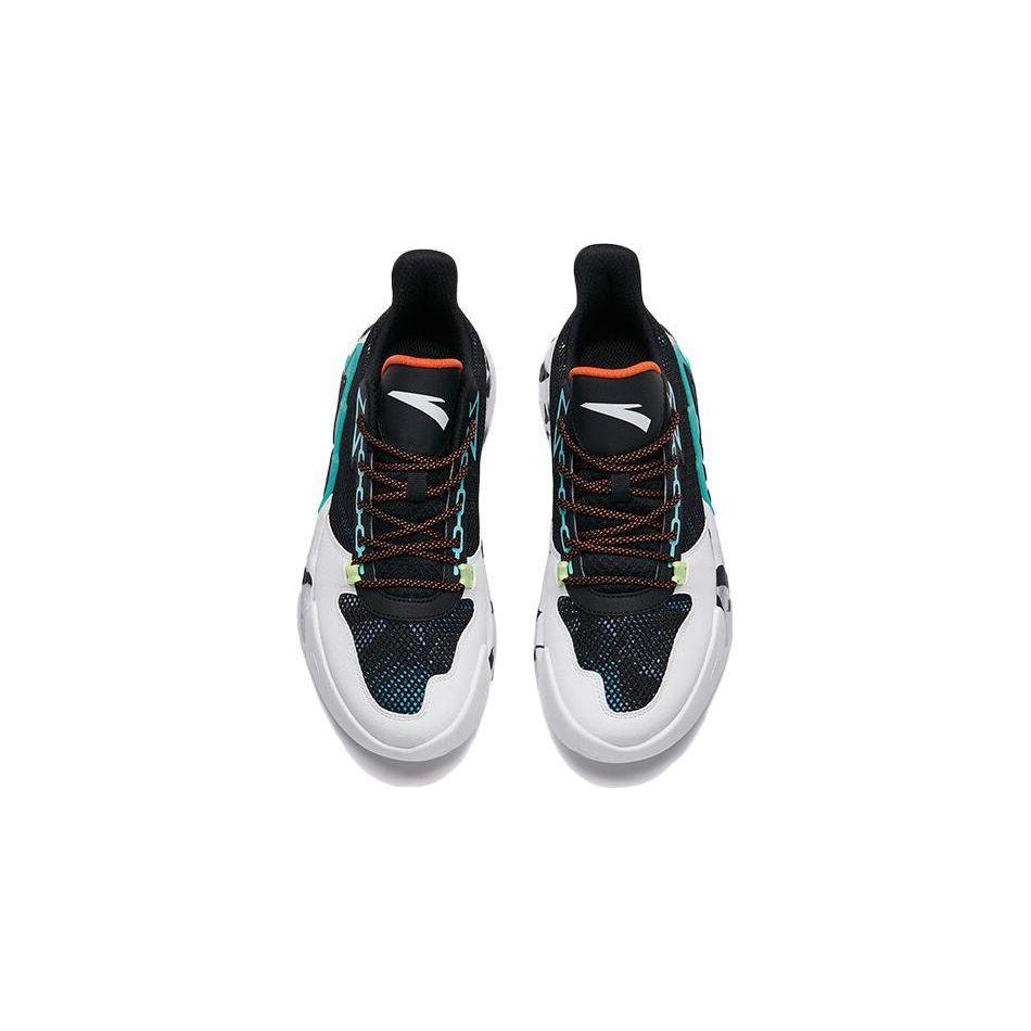 Anta Youth  Cement Nemesis Comfortable Versatile Low-Top Kids Basketball Shoes Kids Basketball Shoes Black White Orange 312231118-1