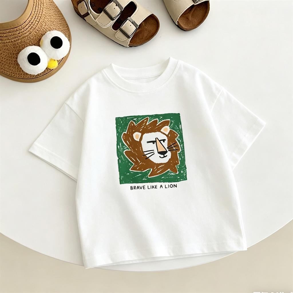 Cartoon T Shirt New Design Tees Summer Clothing Girls Lovely Short-sleeved Tops Outer Wear Boys Child Pure Cotton T-shirt