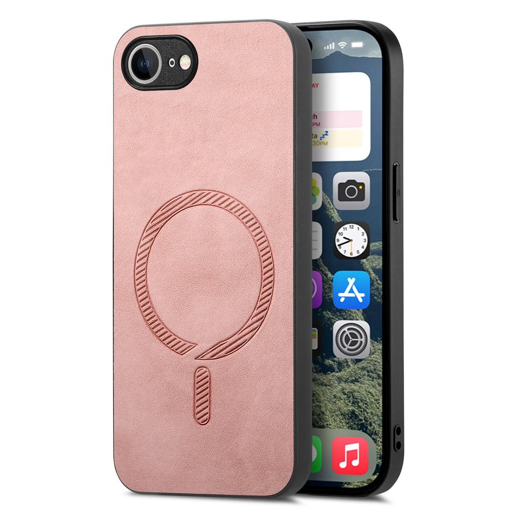 Custodia posteriore in pelle per iPhone 16e Compatibile con MagSafe Cover per telefono con tocco vellutato