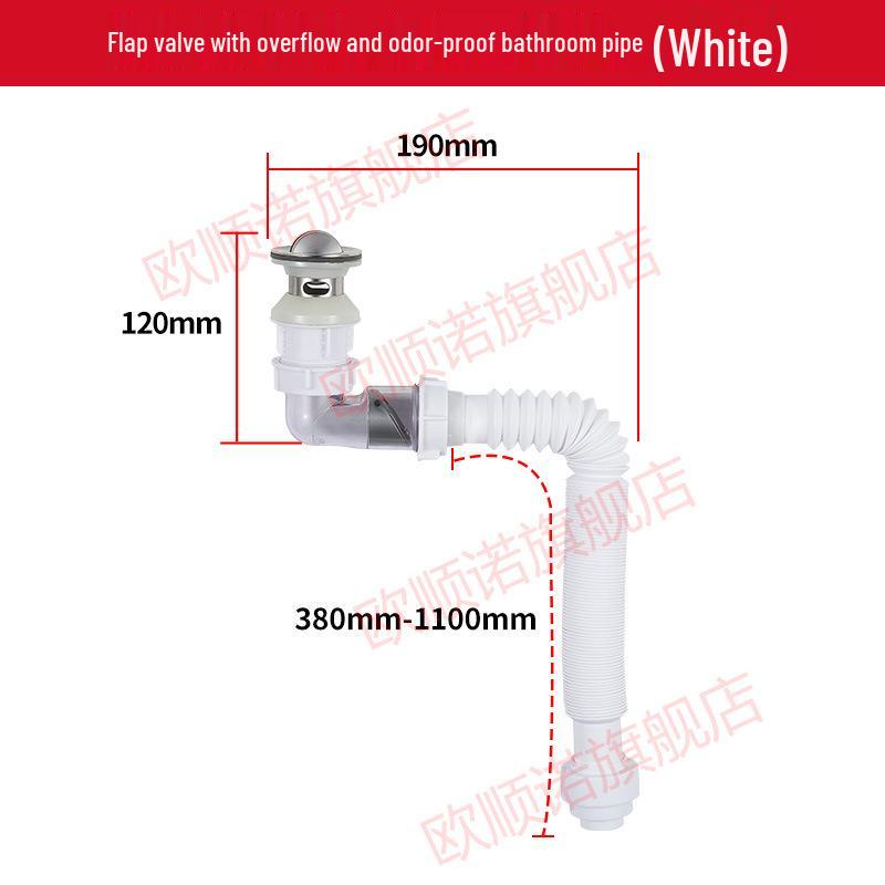

Vegetable Sink Drain Set: Pop-Up Core, Anti-Odor Washbasin Drainer Pipe