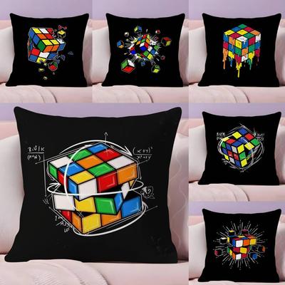 Spiel R-Rubik C-Würfel Kissenbezug Ultraweiches Hautfreundliches Gewebe Wolkenähnlicher Komfort & Verdeckter Reißverschluss