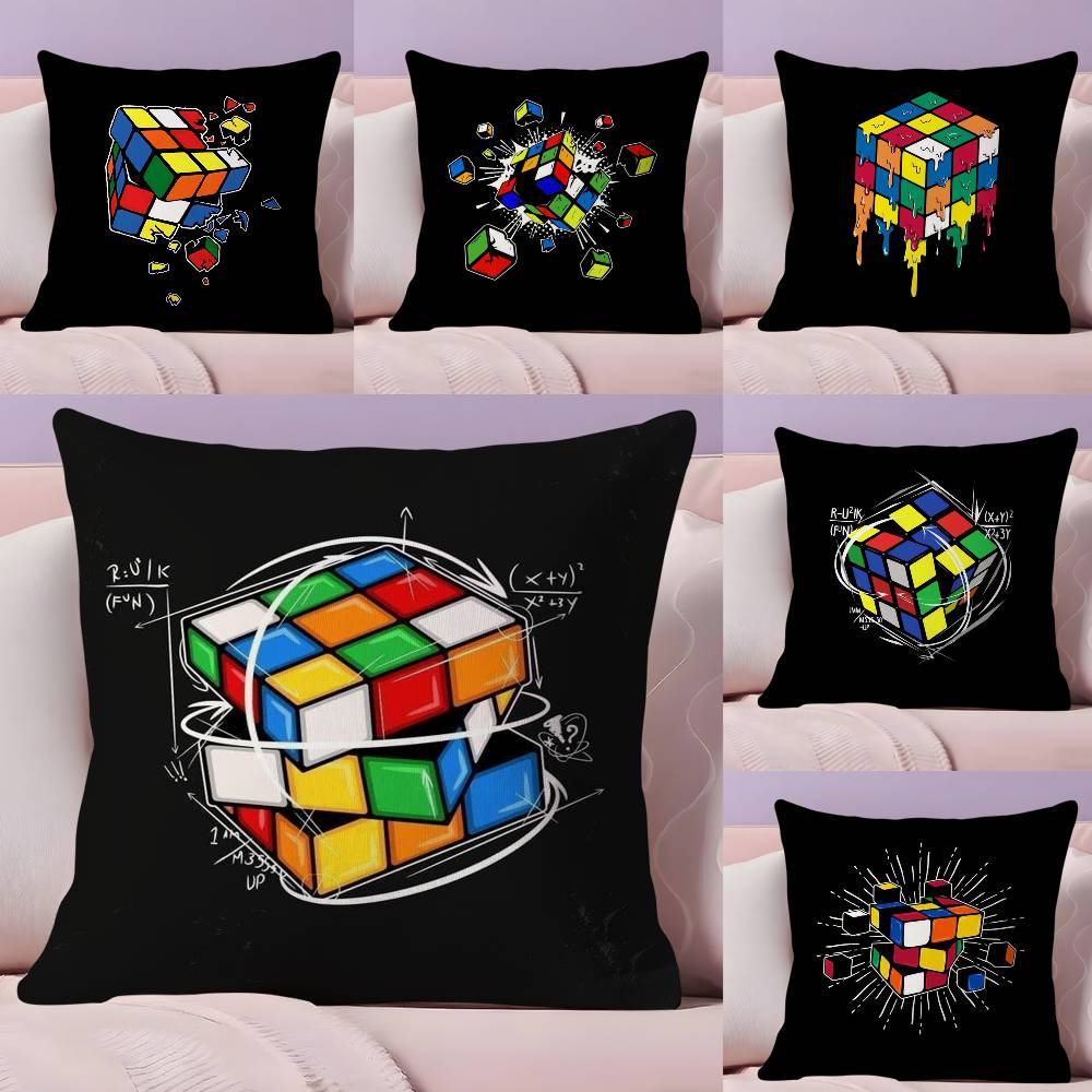 Polštářek R-Rubik C-Cube Potah na polštář Ultra měkká tkanina šetrná k pokožce Pohodlí jako v oblacích & Skrytý zip