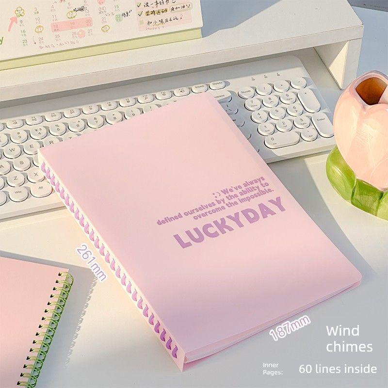 

Grade Three Class Two Lucky Day Loose Spiral Notebook Removable Notebook for Students Good-looking Notepad Wind chimes