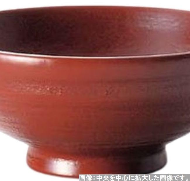 Bowls for Commercial Use Wooden Jinoko Rice Bowl Ancient Red Made In Japan J-kitchens (Large) (1 Piece) 13.3cm Lacquer-Coated Hand-Painted