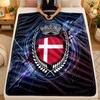 Flannel BlanketDenmark Football Warm Soft Throw Blanket for Indoor Sofa Bed Living Room Use