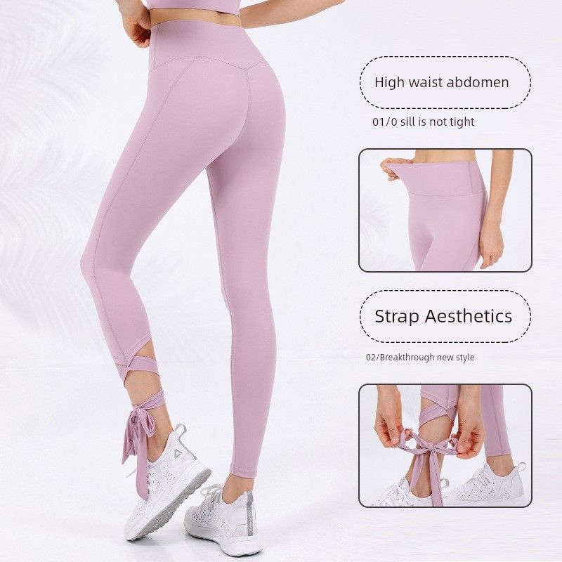 New Innovative Calf Strap New Style Sweat pants Women High Waist Belly Holding Buttock Lifting Zero Embarrassment Area Fitness Yoga Pants