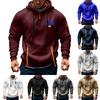 Pánská mikina s potiskem Mikina s kapucí na zip Kapsa na paži Cardigan Pánská sportovní mikina s kapucí velkých velikostí