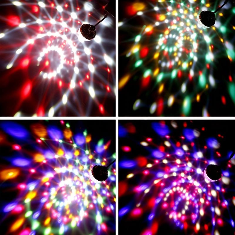 RGB Disco Ball Light USB Powered 360 Rotating Multi-Color Stage Lamp Tabletop Flashing Party Light ABS Body