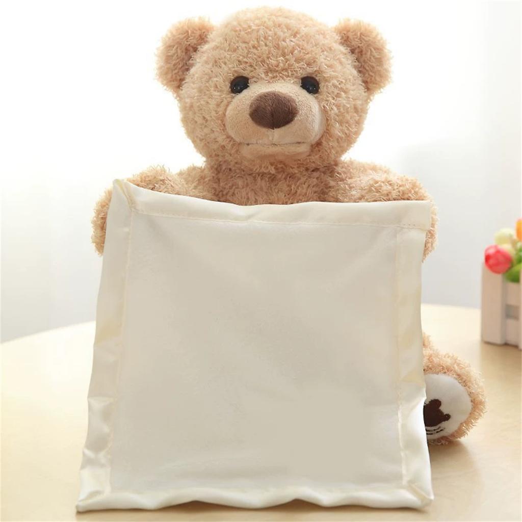 Bear Plush Interactive Soft Toy Hide And Seek Talking Electric Handkerchief Bear Doll Kids For Gift