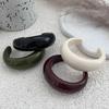 Ingemark Y2K Boho Thick Resin Acrylic Open Wide Bangles for Women New Trend Vintage Irregular Chunky Arm Bracelets Daily Jewelry